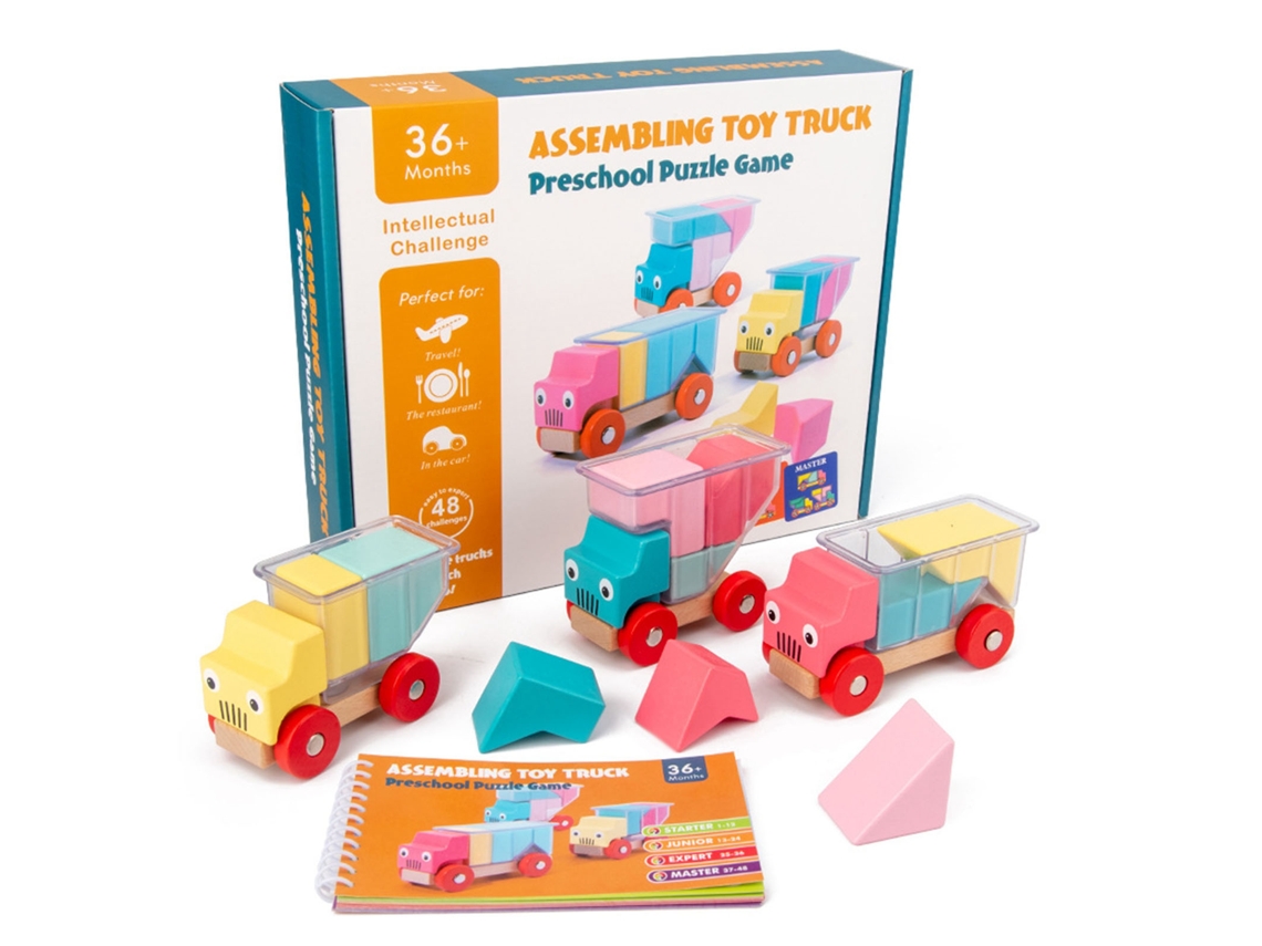 Rebe-brinquedo de Blocos de Madeira para Empilar Cominhão, Jogo Educacional Inteligente de Quebra-cabeça para Crianças