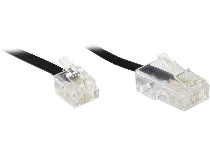 Cable Telefónico ALCASA RJ11 - RJ45 (6m - Negro)