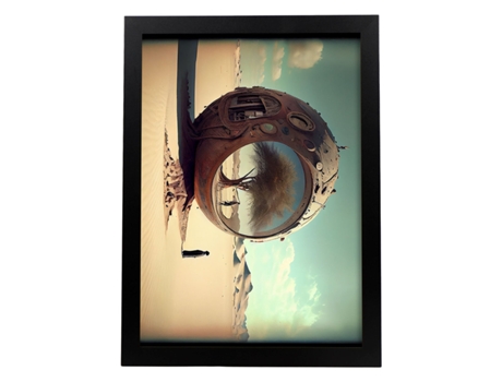 NACNIC Poster Ambiente En Estilo Surrealismo Cinematográfico Ilustraciones Y Grabados De Historieta Abstracta Y Artística A4 Marcos Blancos