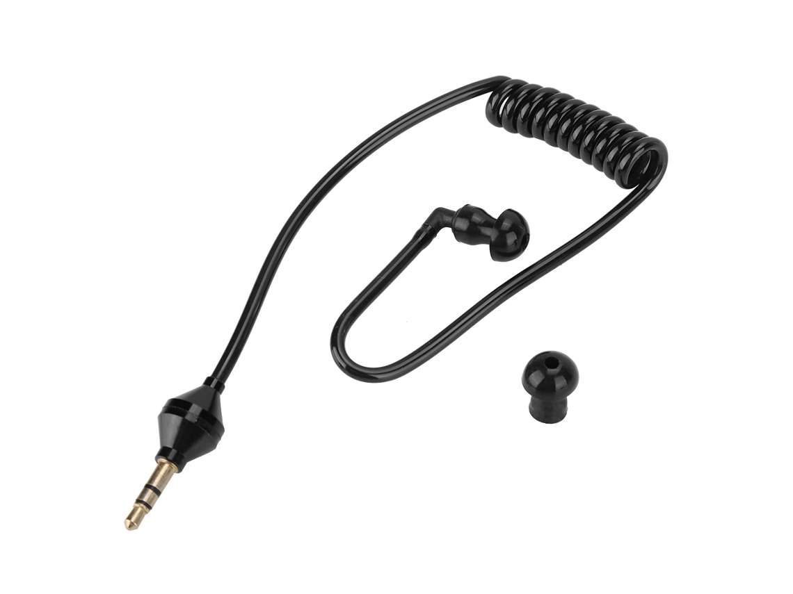 Auriculares Intrauditivos Estéreo Monoaurales Con Cable, Color Negro, Con Tubo De Aire Y Protección Antirradiación