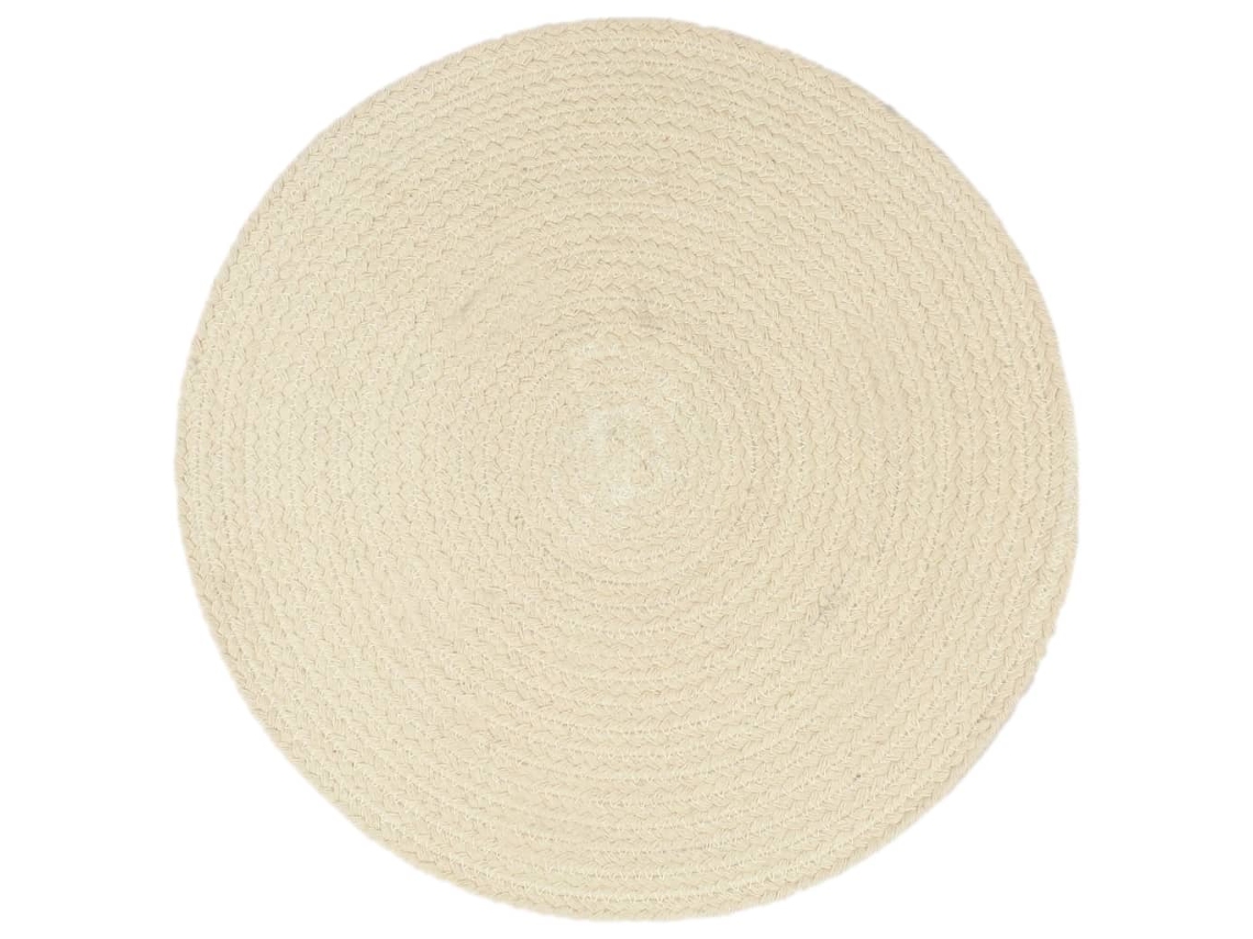 Maison Exclusive - Manteles Individuales Redondos 4 Uds Algodón Natural Liso 38 Cm