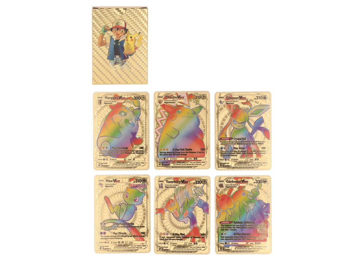 Rebe-conjunto De 55 Cartas Periféricas De Animação Com Palavras Em Inglês E Padrões Bonitos, Colecionáveis Dourados