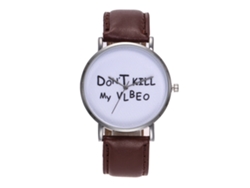 Reloj De Cuarzo Para Mujer Con Correa De Piel Sintética, Diseño De La Letra Zhoulianfa (café Oscuro).