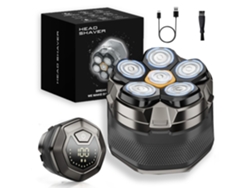 Afeitadora eléctrica MDUG 2 en 1 para hombre, para uso en seco y húmedo, recorta el vello facial y del cuero cabelludo (gris plateado)