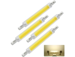 Rebe-bombilla Led R7s 118mm 10w 220v No Regulable Luz Blanca Natural 4 Unidades Reflector Doble Extremo