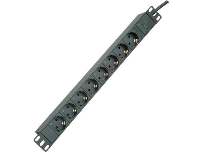 Base Eléctrica ROLINE 19.07.1623 8 enchufes Negro 2 m