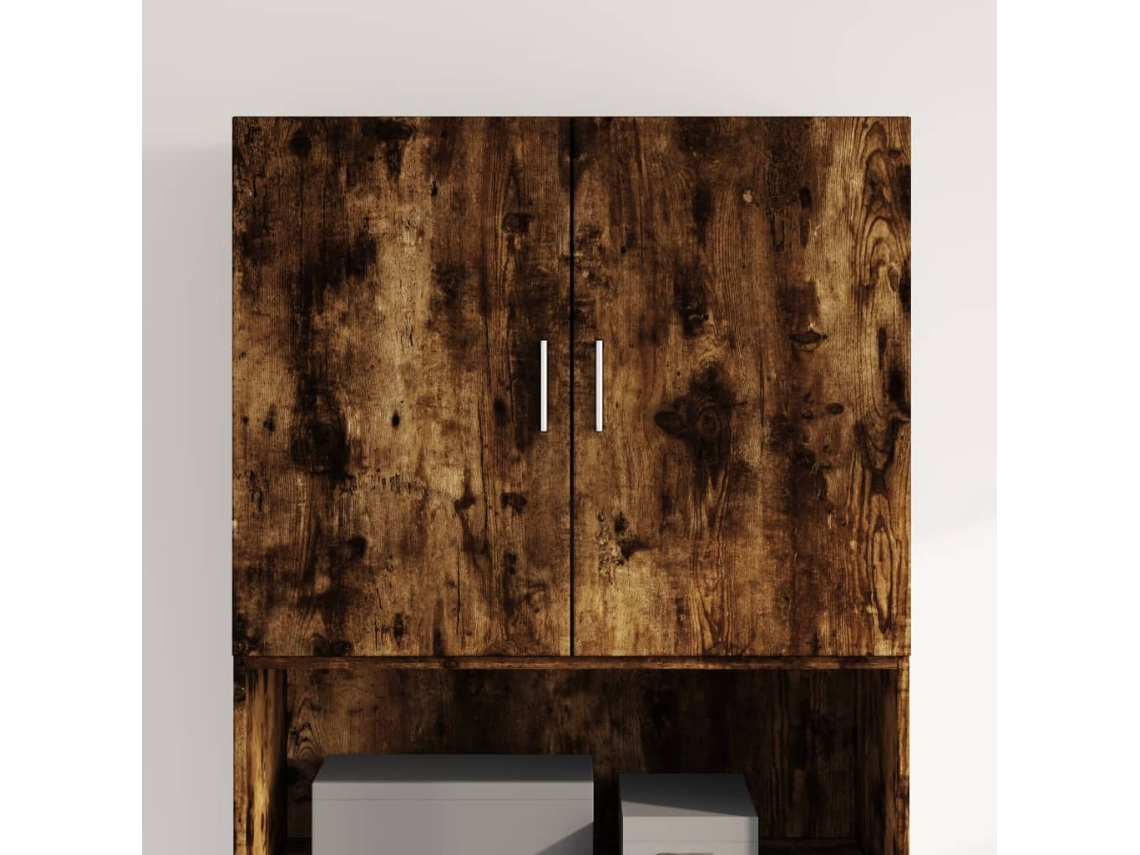 Armario De Pared Madera Ingeniería Roble Ahumado 80x42,5x64 Cm