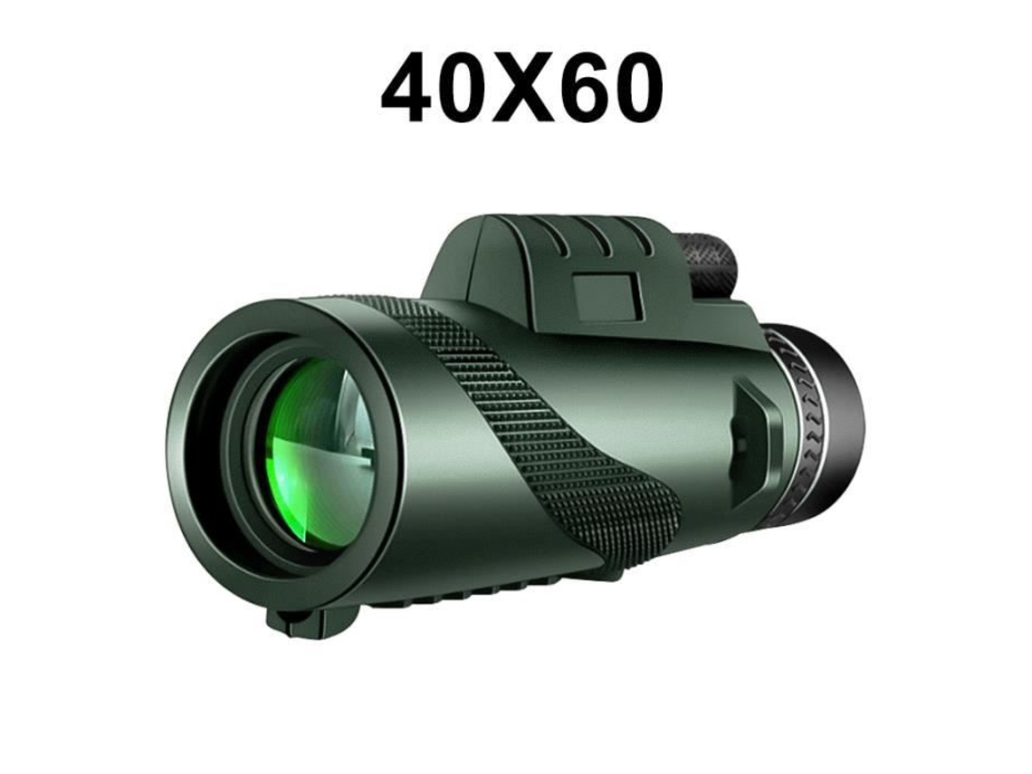 RUMOCOVO Telescopio monocular con zoom de bolsillo impermeable de visión nocturna 40X60 con teléfono inteligente