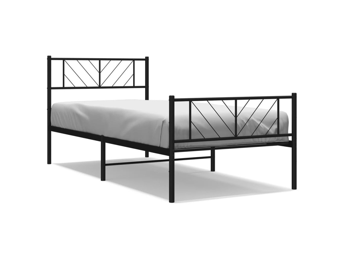 Maison Exclusive - Estructura Cama Sin Colchón Con Estribo Metal Negro 90x200 Cm