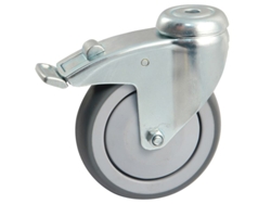Rueda Giratoria Redonda Gris Platino Ø100Mm Con Freno AVL 550892O