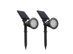 Omni-lámparas Solares Para Jardín Exteriores Con 2 Modos De Brillo Luz Blanca Cálida Ip65 Impermeable Para Senderos Patios Piscinas 2 Pack