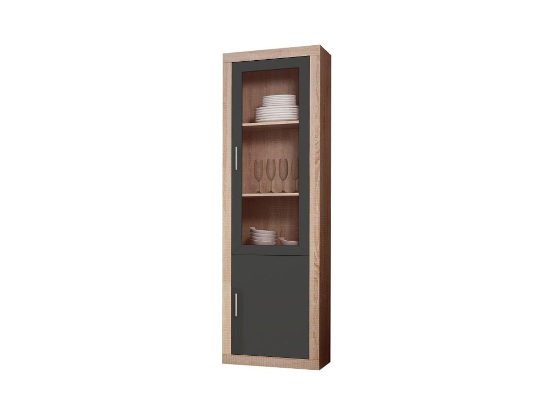 Vitrina HOMESOUTH Nuka 2 Puertas (Grafito - 60x193.2x34.6 cm)
