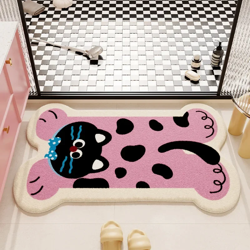 (estilo 10 50x80cm) Bonita Alfombra De Baño De Dibujos Animados, Absorbente Y Suave