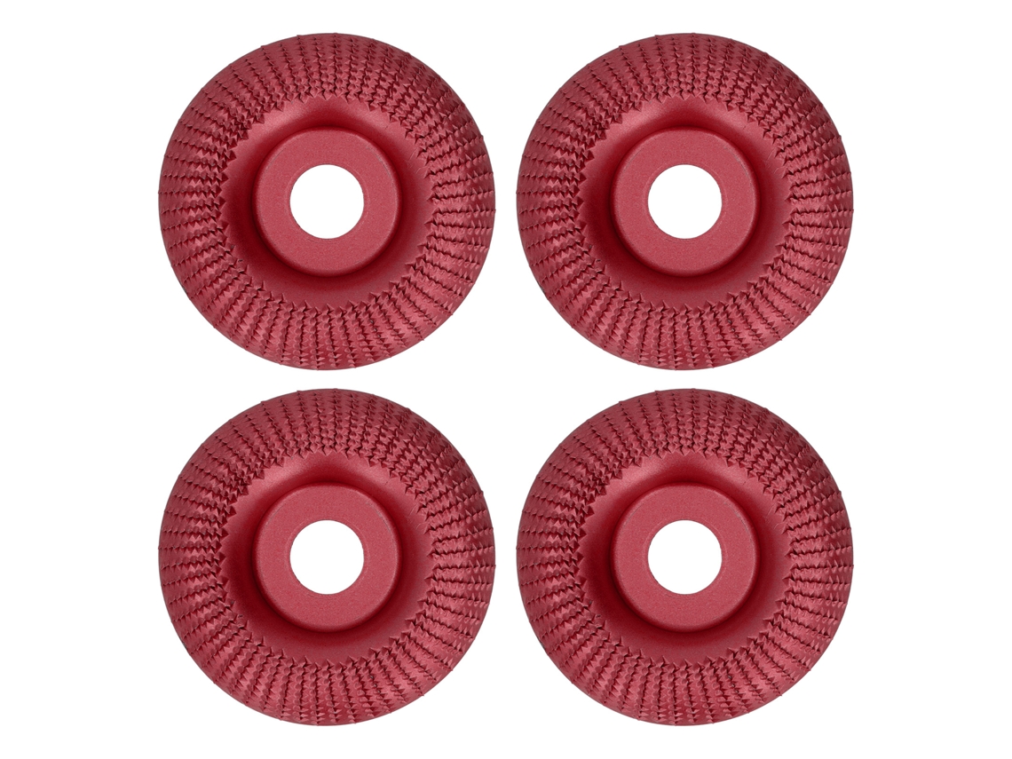 4 Piezas Disco De Mezclilla 16mm Acero Inoxidable Para Tallado Rápido, Formado, Pulido Y Lijado En Madera Rojo Vino