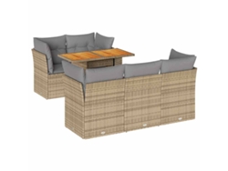 Maison Exclusive - Juego De Sofás Jardín Con Cojines 6 Pzas Ratán Sintético Beige