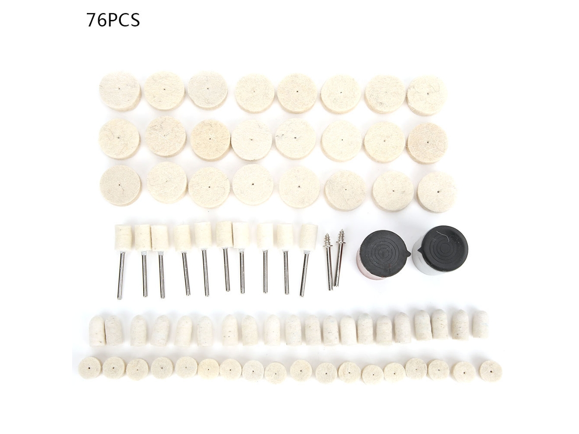 Kit De Accesorios Para Herramientas Rotativas De 76 Piezas Con Rueda De Pulido De Lana Para Minitaladros Y Amoladoras Eléctricas.
