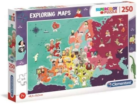 Puzzle CLEMENTONI Mapas Europagente (250 Piezas - Edad mínima: 3 años)