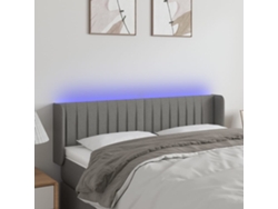 Cabecero Con Led De Tela Gris Oscuro 147x16x78/88 Cm