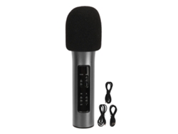 Micrófono De Mano Elegante Con Reducción De Ruido, Batería De 500 Mah, Para Cantar Y Hacer Transmisiones En Vivo - Negro