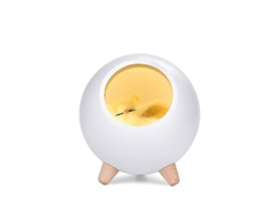Lámpara De Noche Con Forma De Gato Durmiendo, Lámpara Led Usb Para Dormitorio De Niña, Blanca.