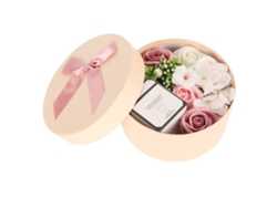Vela aromática con rosas artificiales para cumpleaños y fiestas.