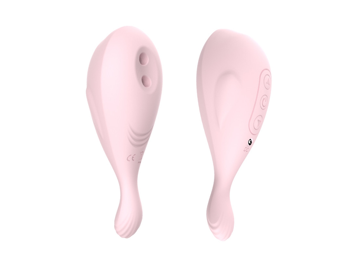 Vibrador de masaje de succión doble de 8 frecuencias de vibración de 5 frecuencias para mujeres (rosa) YIZHOOD