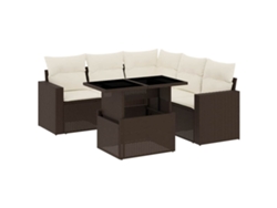 Maison Exclusive - Set Sofás De Jardín 6 Piezas Y Cojines Ratán Sintético Marrón