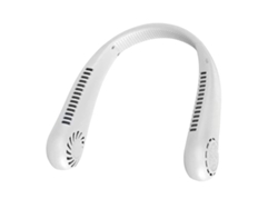 Ventilador de cuello, Ventilador USB ajustable 3 velocidades, ventilador recargable 1200 mAh, manos libres para caminar, deportes, ciclismo - Blanco KLACK