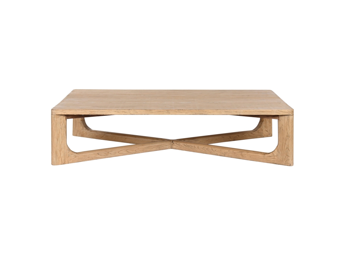 Mesa de centro Alexandra House Living, madera de mango blanca, 130x79x46cm