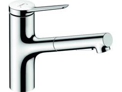 HANSGROHE Zesis M33 Monomando de cocina ComfortZone 150, Eco, ducha extraíble, 2 tipos de chorro, cromo, proyección 220 mm, 74810000,