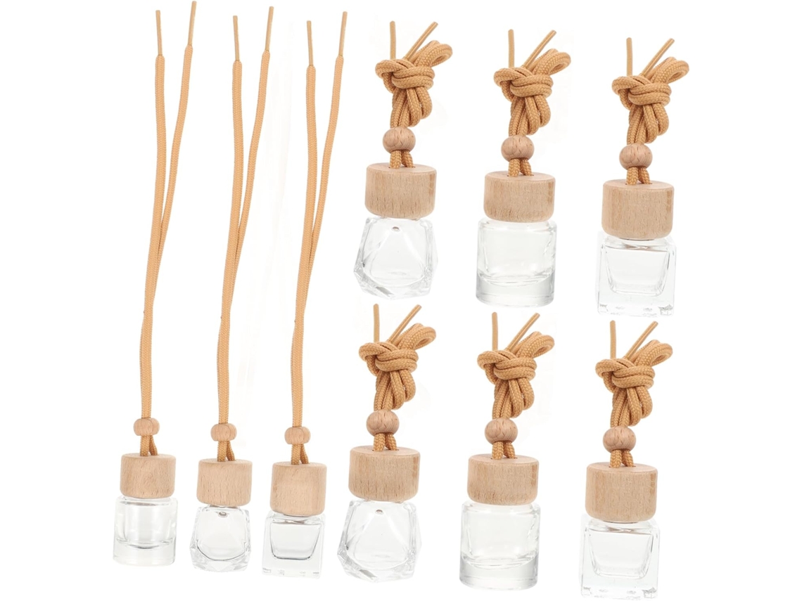 Juego De 9 Botellas Difusoras De Vidrio Para Aceites Esenciales Y Fragancias, Recipiente Portátil Con Base.