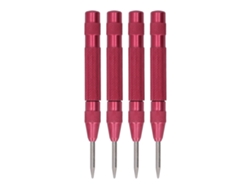 Kit De 4 Punzones Centrales Automáticos De Acero De Alta Velocidad De 5 Pulgadas Para Instalación Y Mantenimiento, Color Rojo.