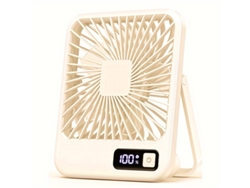 Ventilador De Escritorio Portátil Usb Recargable Con Pantalla De Alimentación Digital 5 Velocidades Ajustables (caqui) Gertiz