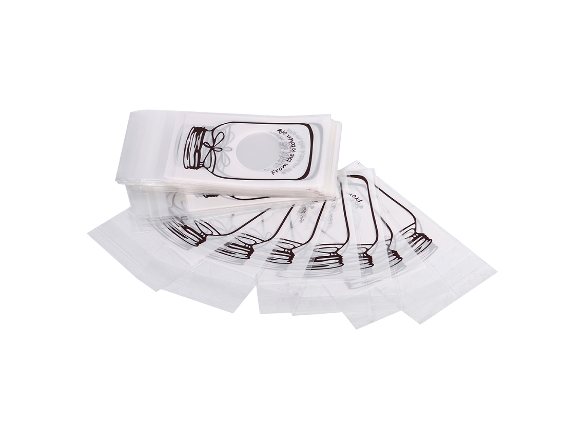 100 Bolsitas De Plástico Bonitas Para Dulces, Ideales Para Fiestas, Bodas, Cumpleaños, Galletas Y Otros Obsequios. Color Blanco.