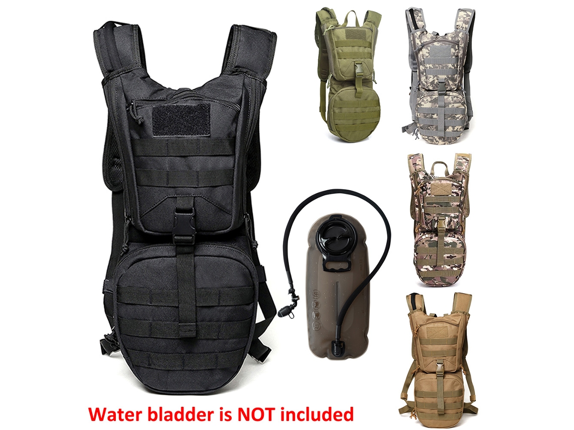Mochila De Hidratación Impermeable Con Sistema Molle Para Camping, Ciclismo, Senderismo Y Escalada, Con Bolsa De Tpu, Gran Capacidad, Ajustable Y Diseño De Camuflaje.