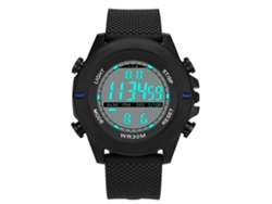Reloj Electrónico Deportivo Con Correa De Silicona Dial Redondo Pantalla Led (azul)