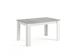 Mesa De Comedor Extensible 123-173x75 Cm Sira Blanco Artik (blanco Mate) - Gris Cemento 123 X 78 X 75 Cm