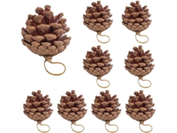 Pequeño Pino Navideño - Adornos Navideños, Un Conjunto De 9 Pinos Naturales - Adornos Navideños Artificiales, Para Colgar Con Cuerda.