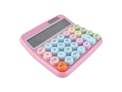 Calculadora Mecânica 12 Dígitos Tela Lcd Grande Botões Redondos Cute Cor Candy Bateria E Solar Para Escola Escritório Casa