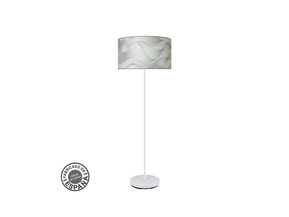 Pie De Salón 1xe27 Blanco Ola Gris 163x40x40cm Moda