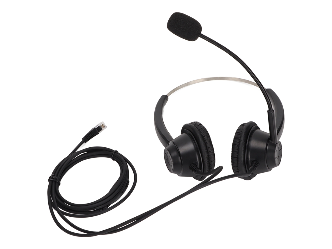 Auriculares Binaurales H360drj Negros Con Cancelación De Ruido, Doble Cara, Para Centros Llamadas Y