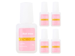 5 unidades de pegamento fuerte para uñas acrílicas, adhesivo decorativo para manicura, herramienta con pincel