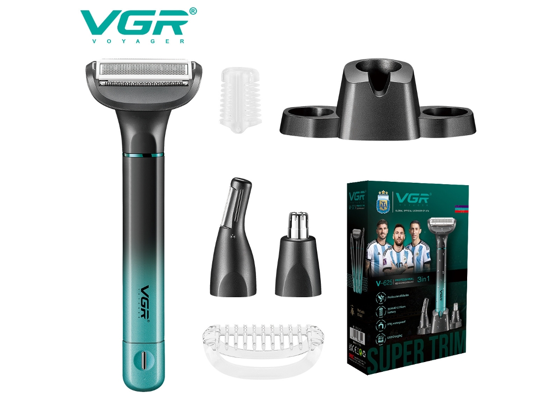 Afeitadora Eléctrica, Lavable Con Agua, Recargable, Multifuncional 3 En 1: Recortadora De Vello Nasal Y Recortadora De Pestañas.