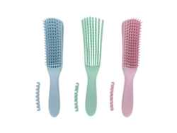 MEOIRUERY Cepillo Desenredante Portátil 3 Unidades con Mango de Goma Antideslizante para Cabello Largo Grueso Mojado o Seco