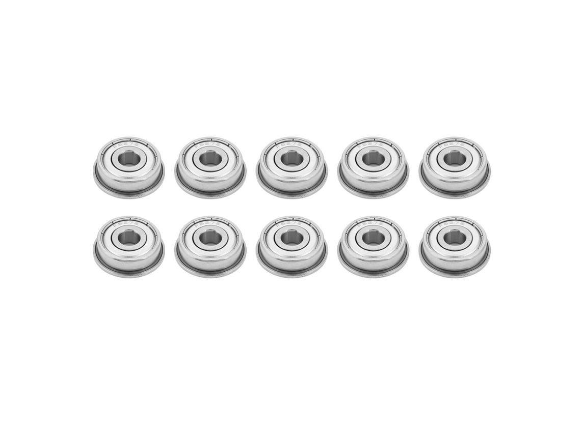 10 Rodamientos De Bolas Miniatura Con Brida De Acero De 7x22x7 Mm, Doblemente Blindados, F627zz