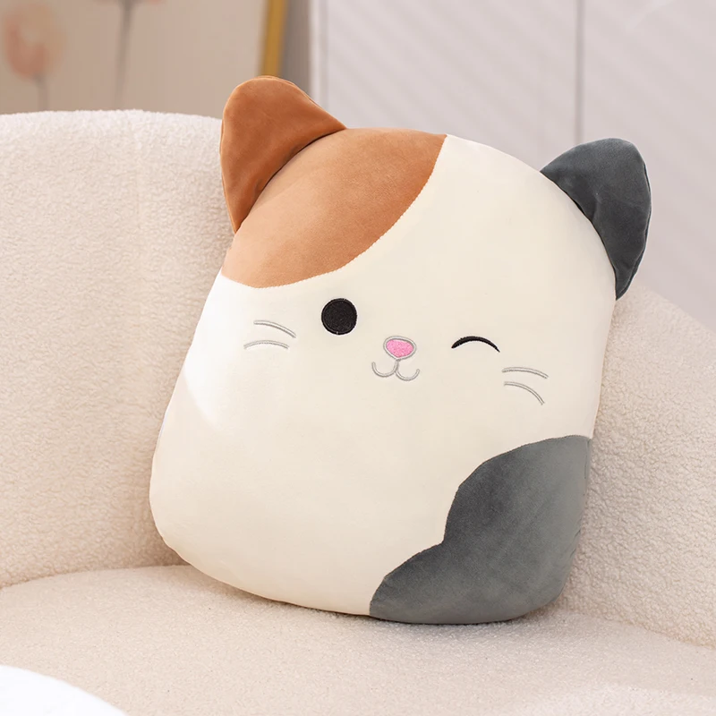 (40 Cm) Almohada Para Gato Tricolor Adulto, Cojín Para Sofá, Almohada Suave Para Gatos
