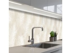 Paneles para salpicadero de cocina - Beige - Blanco - Botánico - Naturaleza 500x60 cm