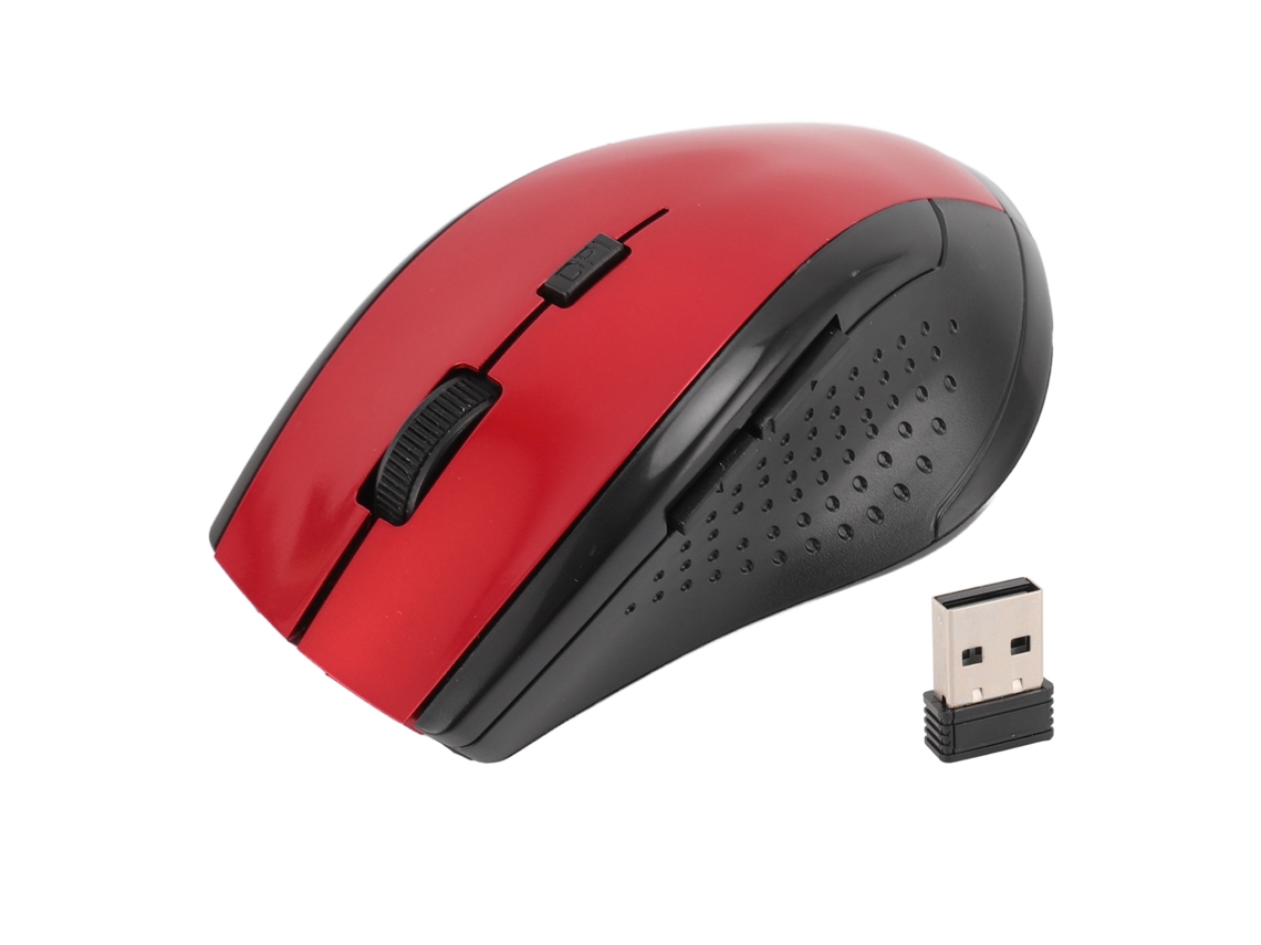 Rato Sem Fio 2.4g Com Receptor Usb Óptico Portátil De Alta Precisão Para Laptop Computador Desktop Pc Vermelho
