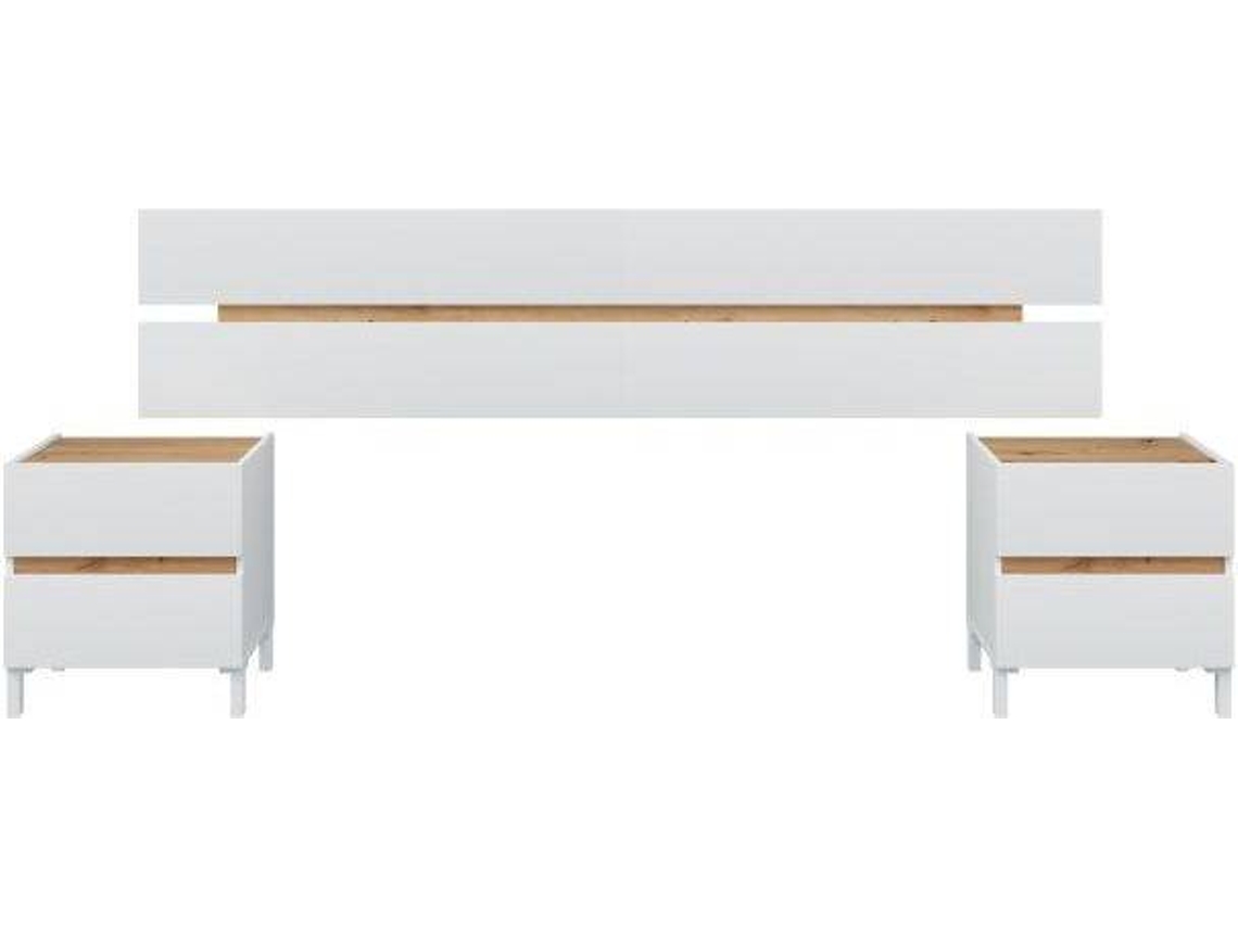 Mesita de Noche Mesitas Tempus Artik DUEHOME Blanco (216x47x3cm)