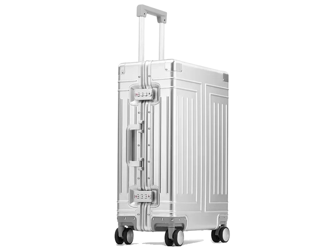 Maleta con ruedas, aleación de aluminio y magnesio, ruedas giratorias, color plata, 20 pulgadas OEM
